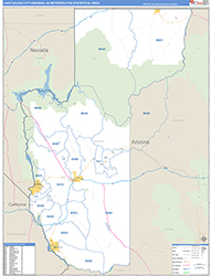 Lake Havasu City-Kingman Metro Area Wall Map Basic Style 2026
